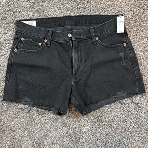 GAP Black Jean Shorts Frayed Hem Casual